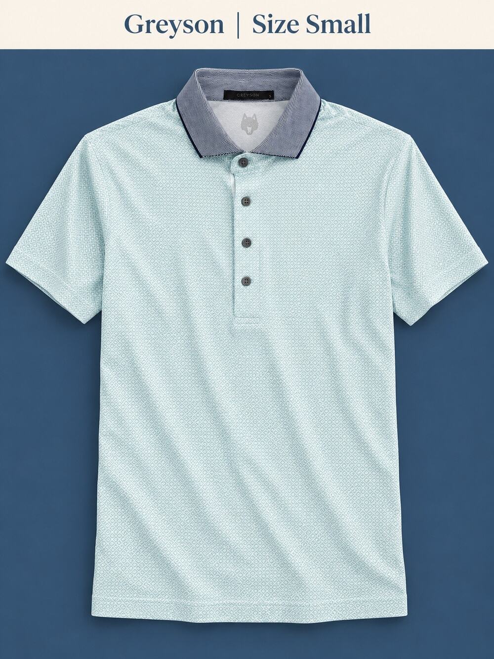 Greyson Mint Geometric Performance Golf Polo Small NWOT